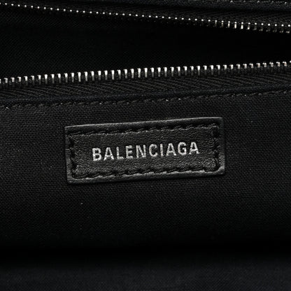 Balenciaga Shiny Supple Calfskin Logo Crocodile Embossed XL Cloud Clutch White 5 of 11