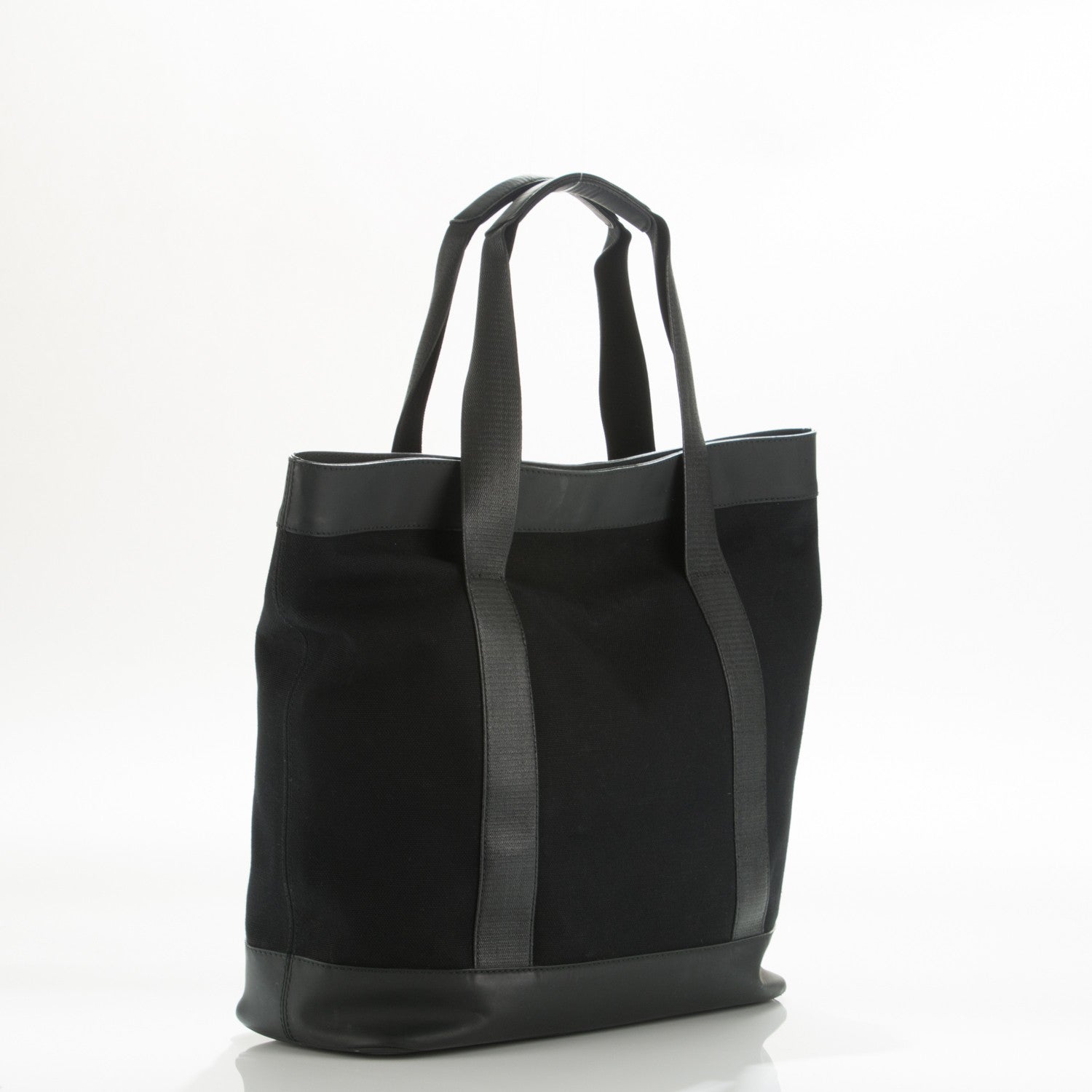 Balenciaga Rubber Calfskin Canvas Navy Tote Black 3 of 10