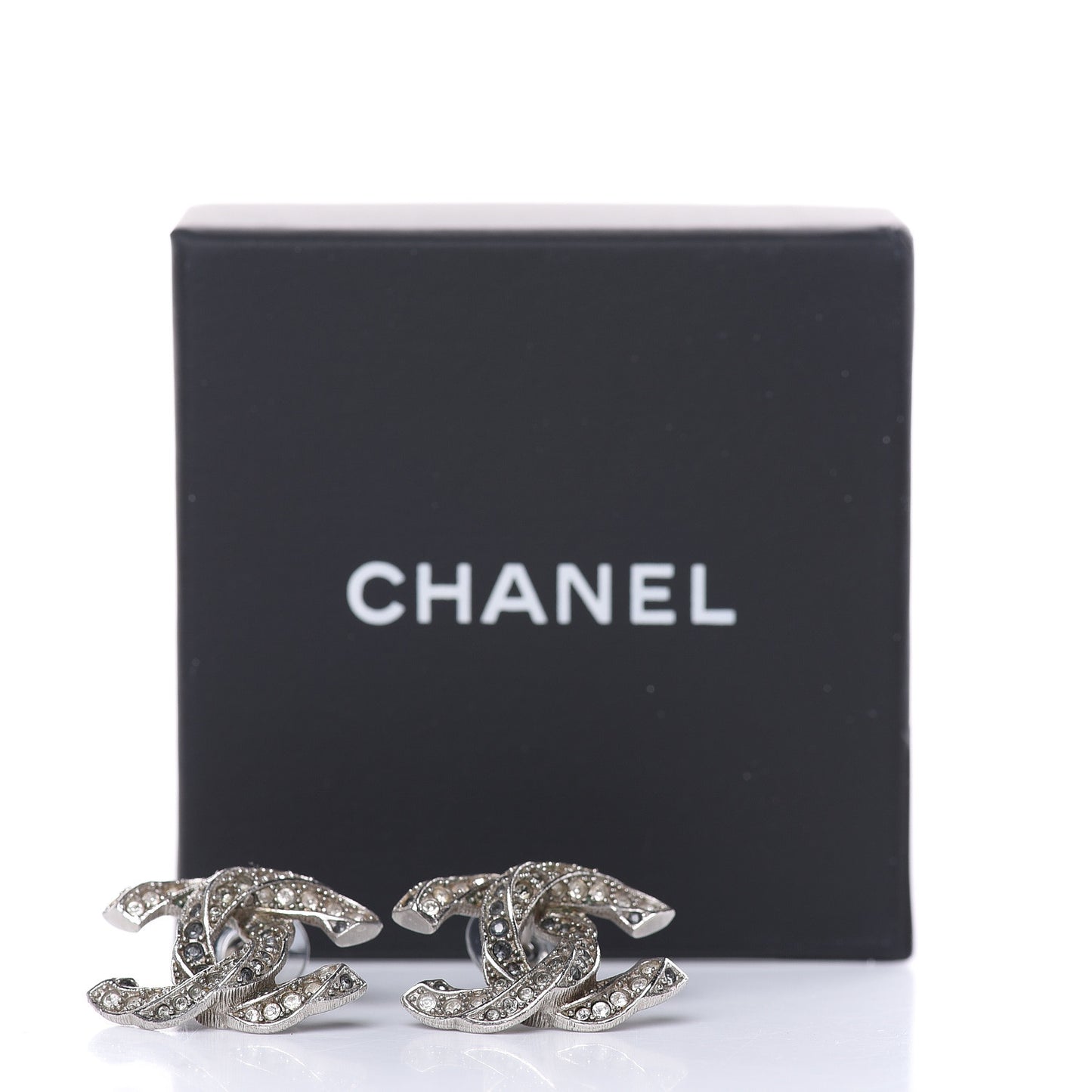 Crystal CC Earrings Silver