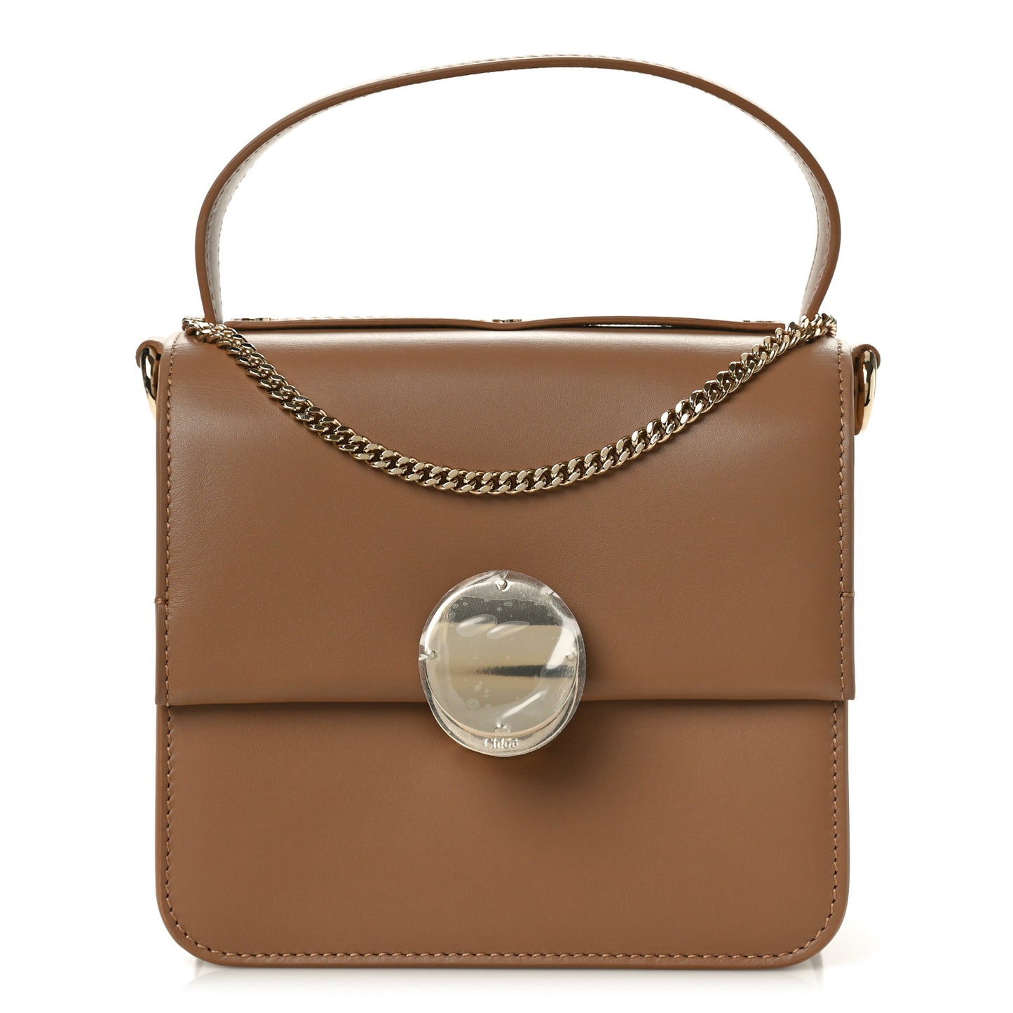 Box Calfskin Small Penelope Top Handle Bag Desert Beige