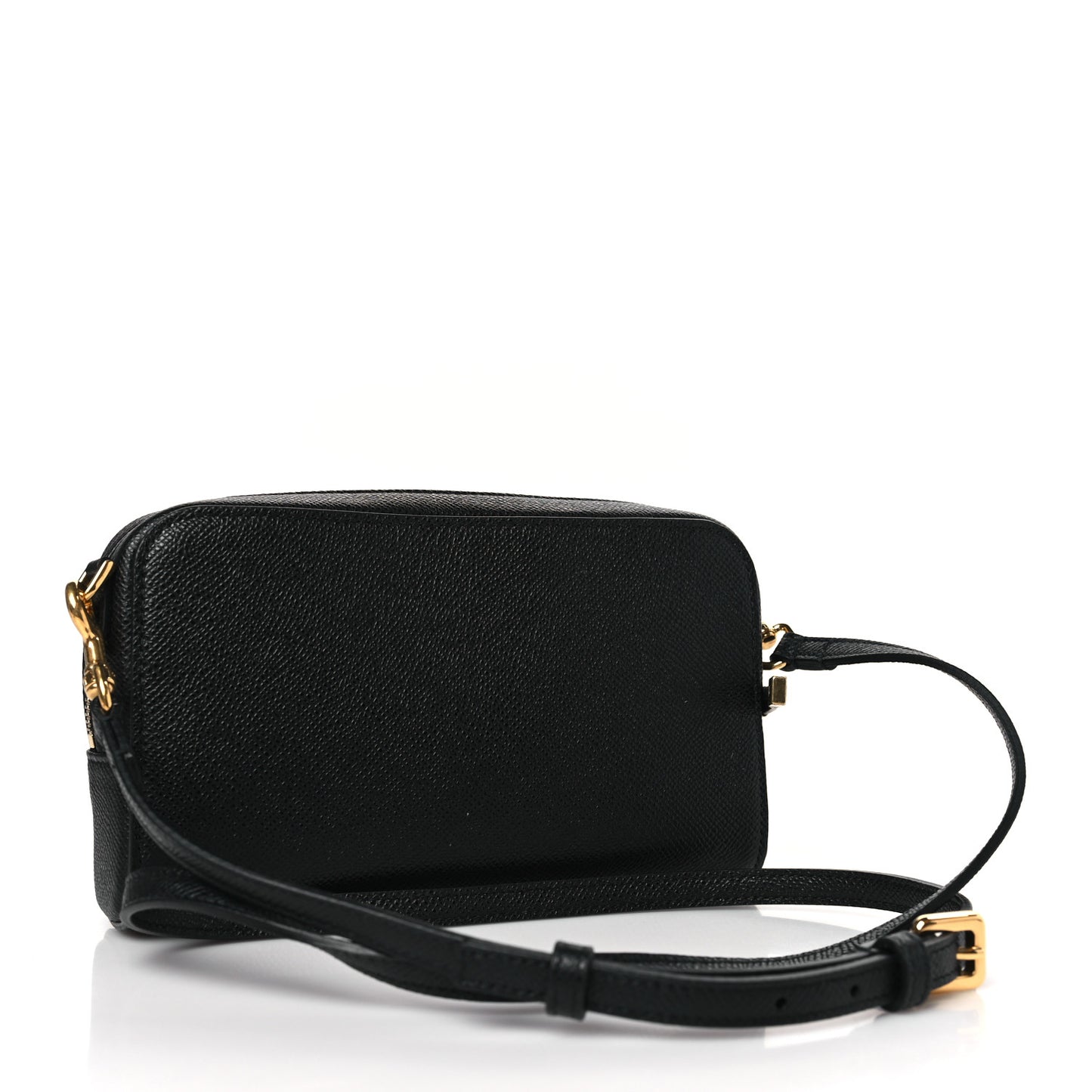 Grained Calfskin Caro Double Pouch Black