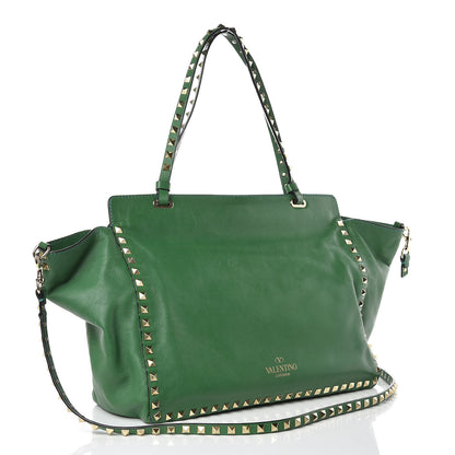 Valentino Garavani Vitello Medium Rockstud Tote Emerald 3 of 13
