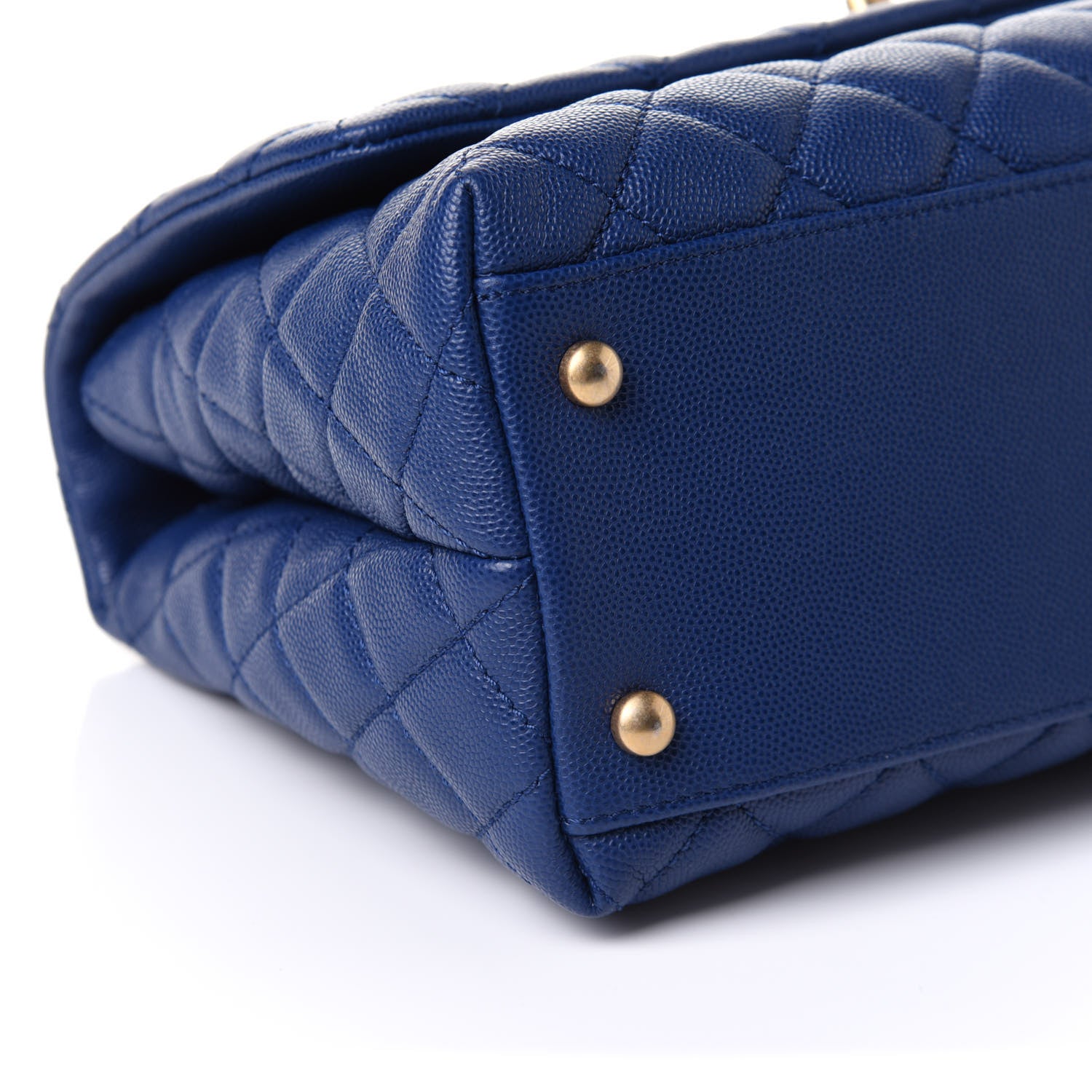 Chanel Caviar Lizard Embossed Quilted Small Coco Handle Flap Dark Blue 9 of 11