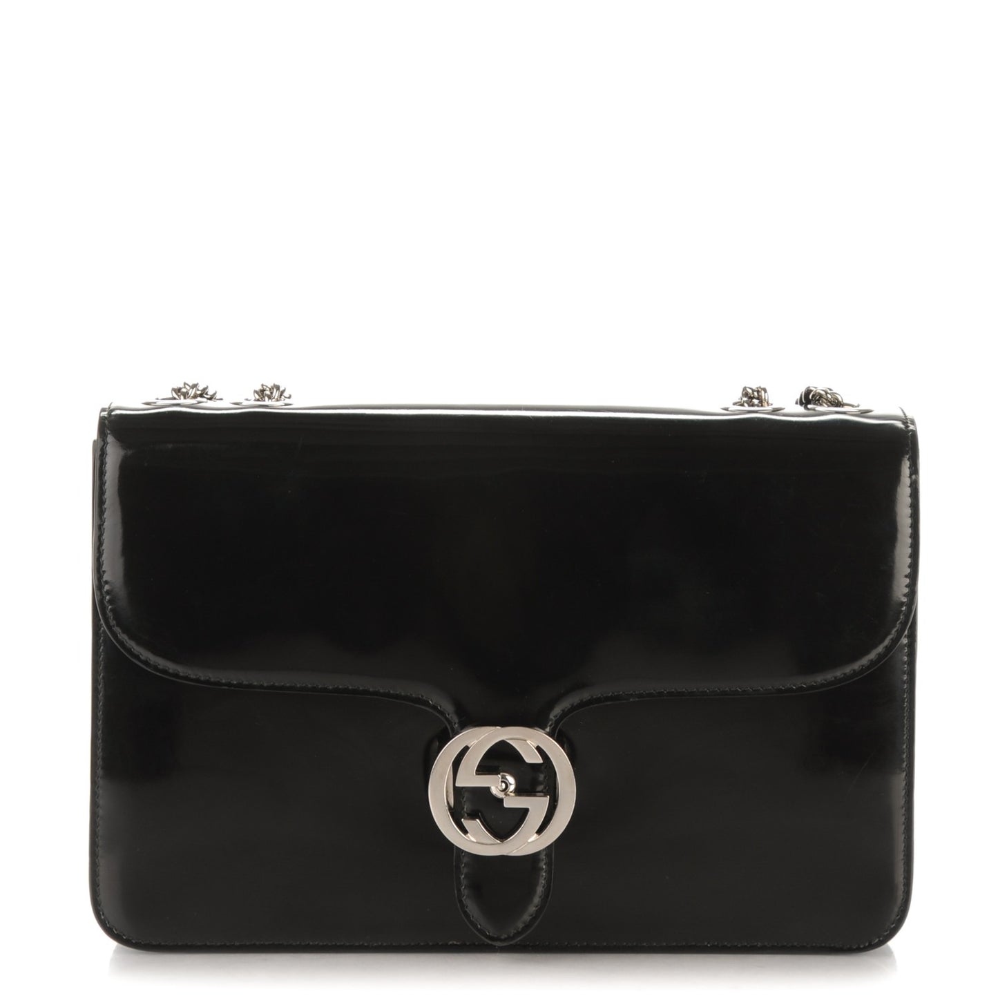 Shade Lux Calfskin Interlocking G Shoulder Bag Black