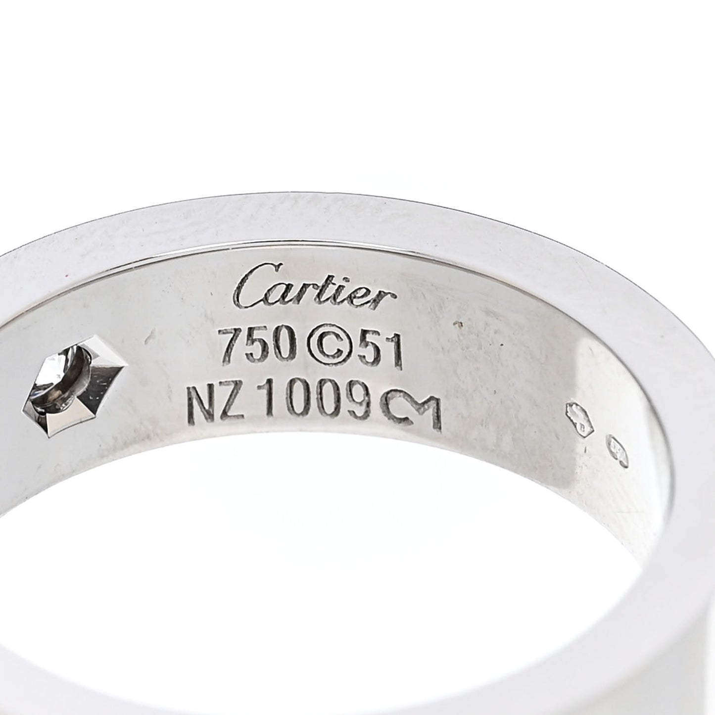 18K White Gold Diamond 5.5mm Christmas LOVE Ring 51 5.75