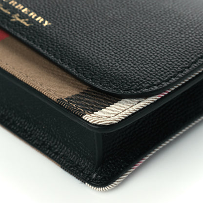 Burberry Derby Calfskin House Check Wallet On Chain Black 10 of 10