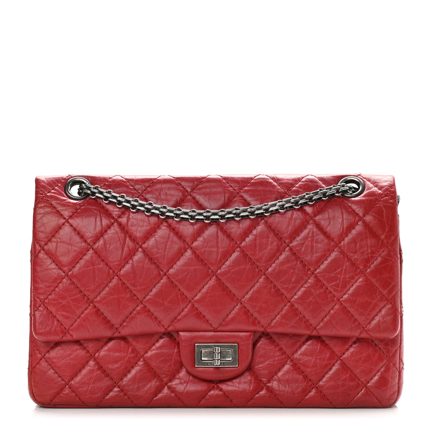 Aged Calfskin Quilted 2.55 Reissue 226 Flap Red