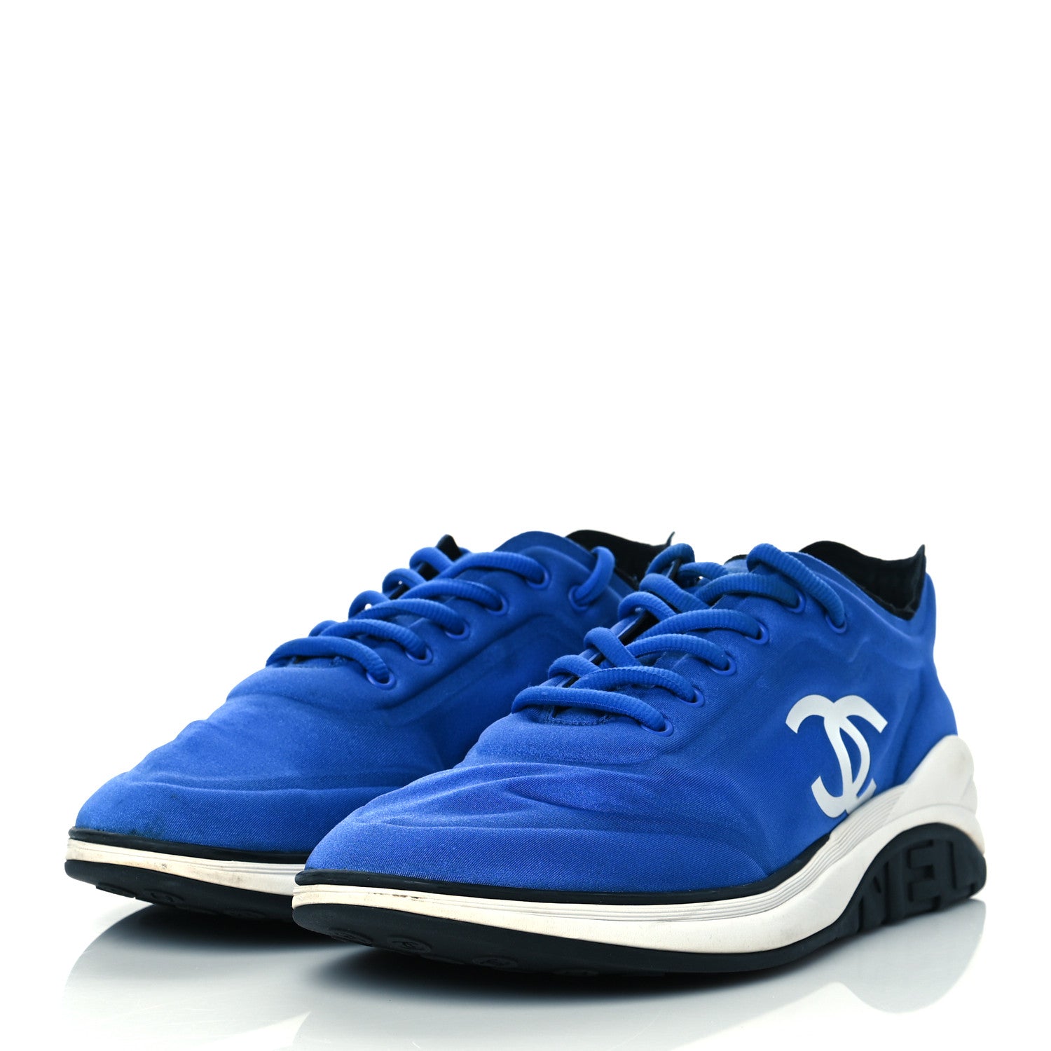 Chanel Mesh Lycra Thermoplastic Mens Sneakers 43 Blue 3 of 9
