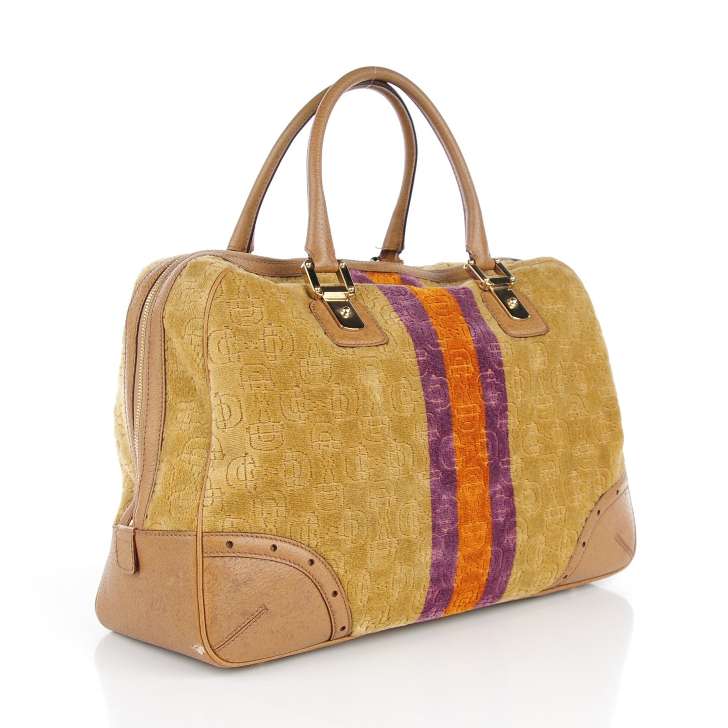 Gucci Velour Glam Tote Brown 5 of 11