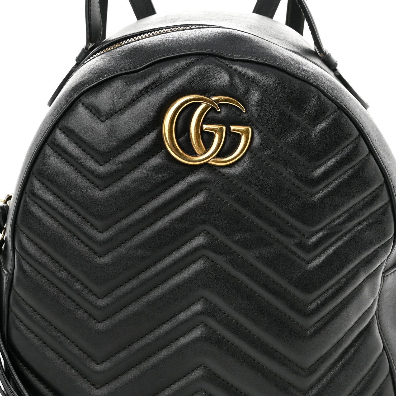 Gucci Calfskin Matelasse GG Marmont Dome Backpack Black 8 of 13