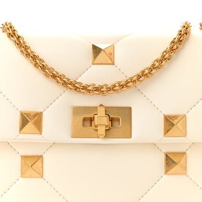 Valentino Garavani Nappa Large Roman Stud Shoulder Bag Ivory 7 of 9
