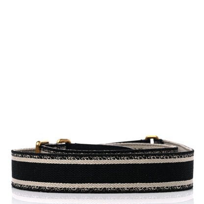 Christian Dior Canvas Embroidered Shoulder Strap Black 2 of 4
