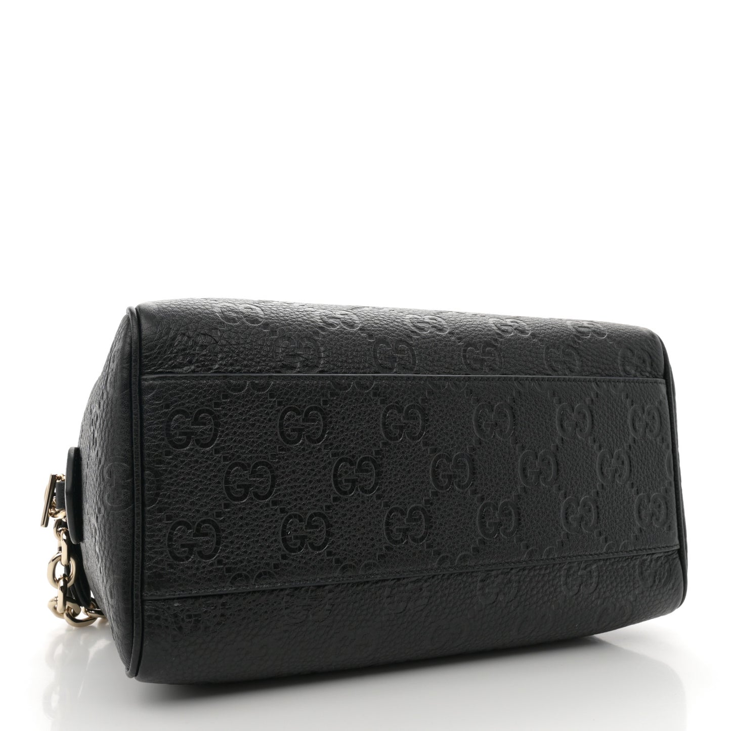 Calfskin GG Emblem Small Top Handle Bag Black
