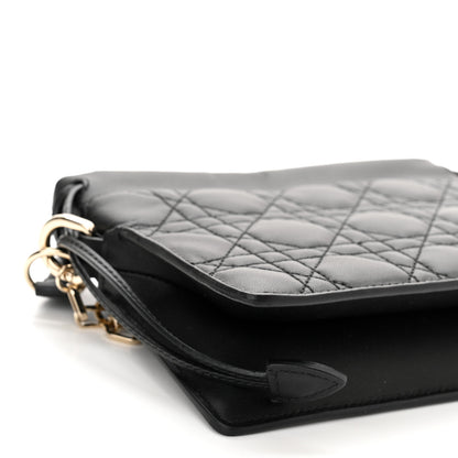 Christian Dior Lambskin Cannage Mini Top Handle Drawstring Bag Black 9 of 10
