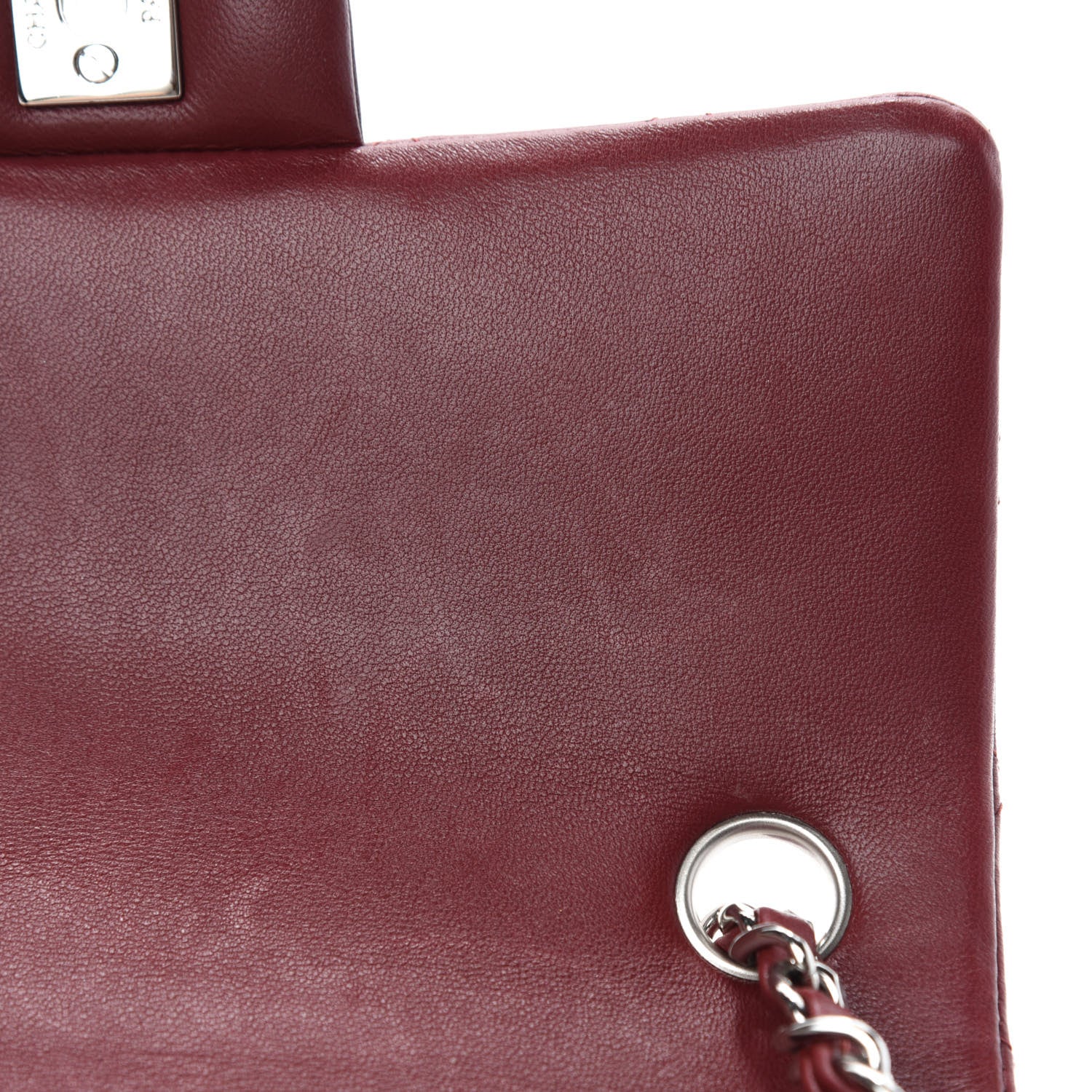 Chanel Lambskin Quilted Mini Rectangular Flap Burgundy 8 of 13