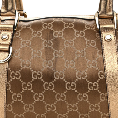 Gucci Satin Monogram Small Abbey Boston Metallic Bronze 8 of 17