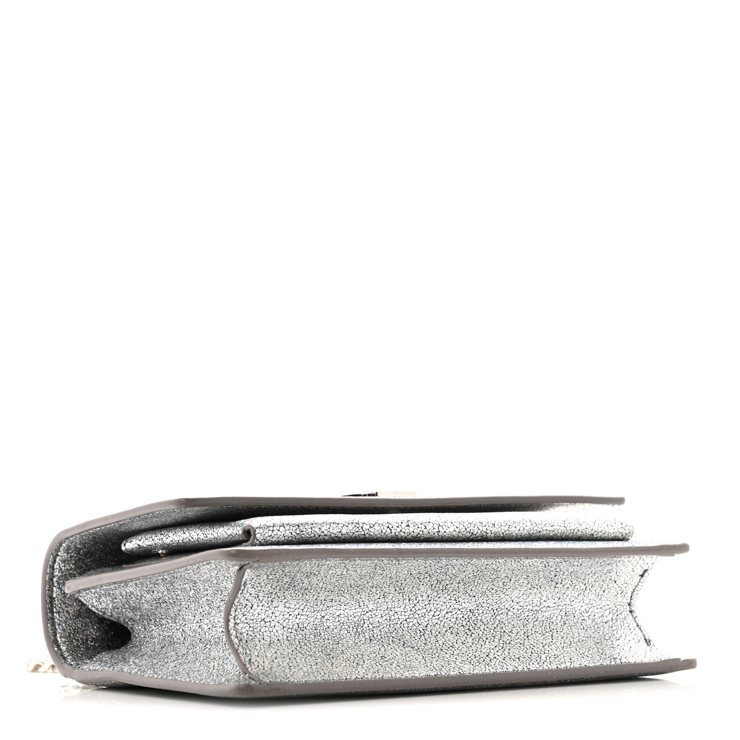 Saint Laurent Metallic Crackled Calfskin Monogram Sunset Chain Wallet Star Light 4 of 13