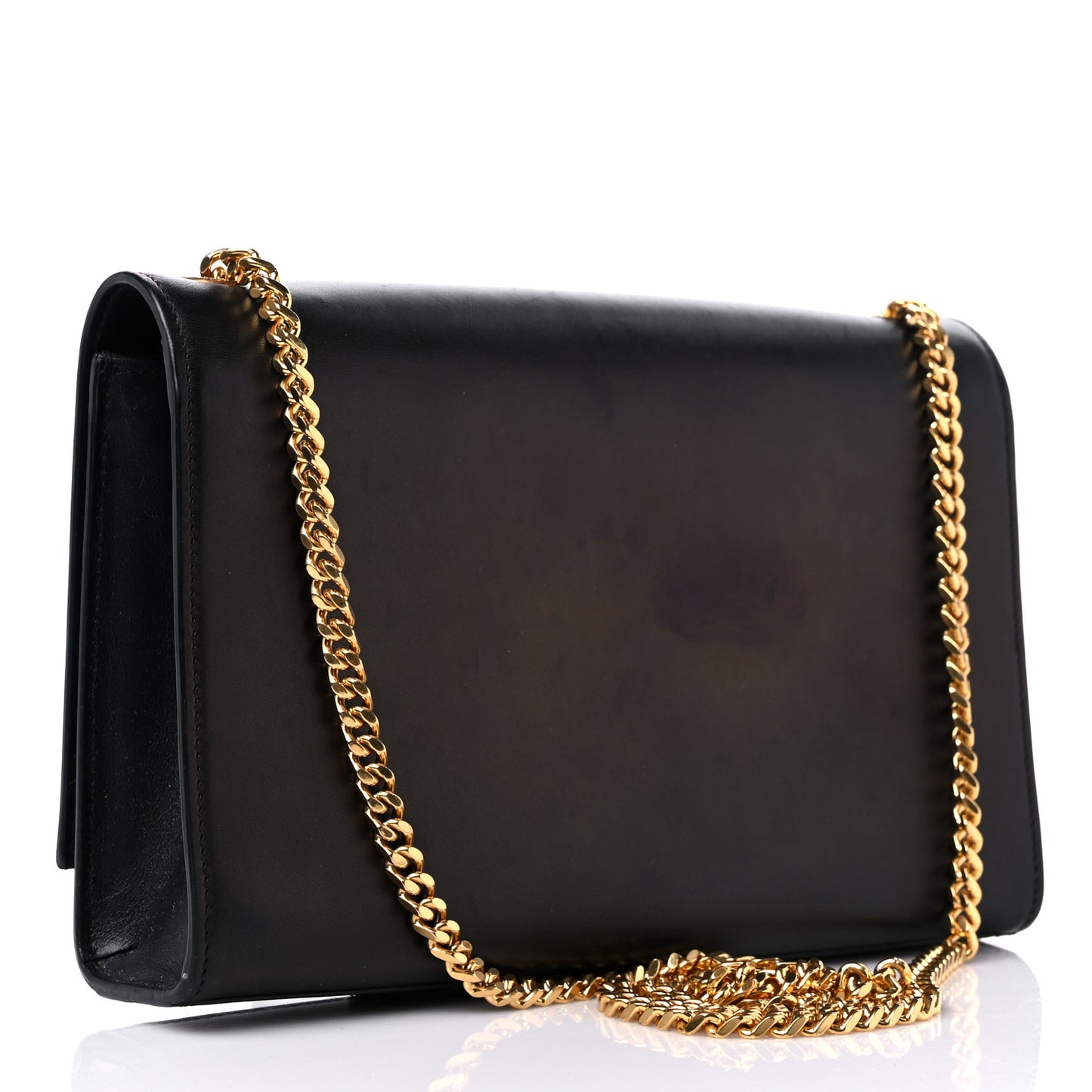 Smooth Calfskin Medium Classic Monogram Kate Tassel Satchel Black