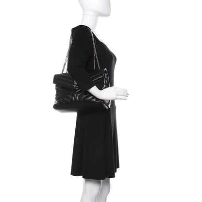 Saint Laurent Calfskin Y Quilted Monogram Medium Loulou Chain Satchel Black 2 of 12