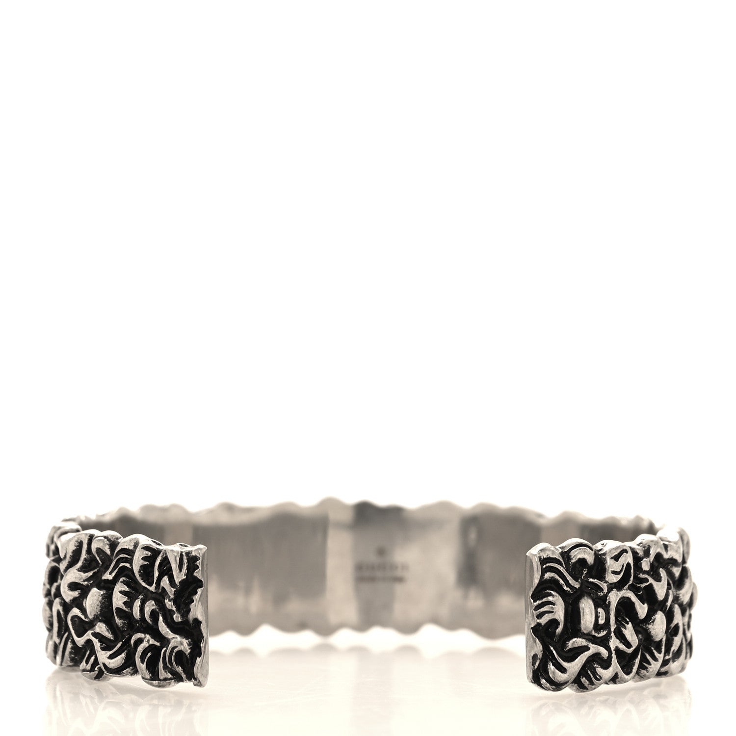 Gucci Metal Lion Mane Cuff Bracelet S Aged Silver 3 of 5