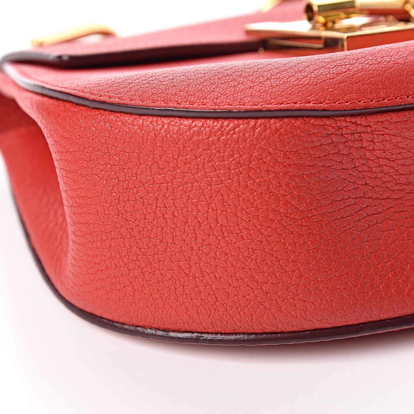 Grained Lambskin Mini Drew Shoulder Bag Plaid Red