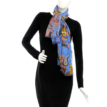 Gucci Modal Silk Bengal Square Scarf Blue 2 of 4