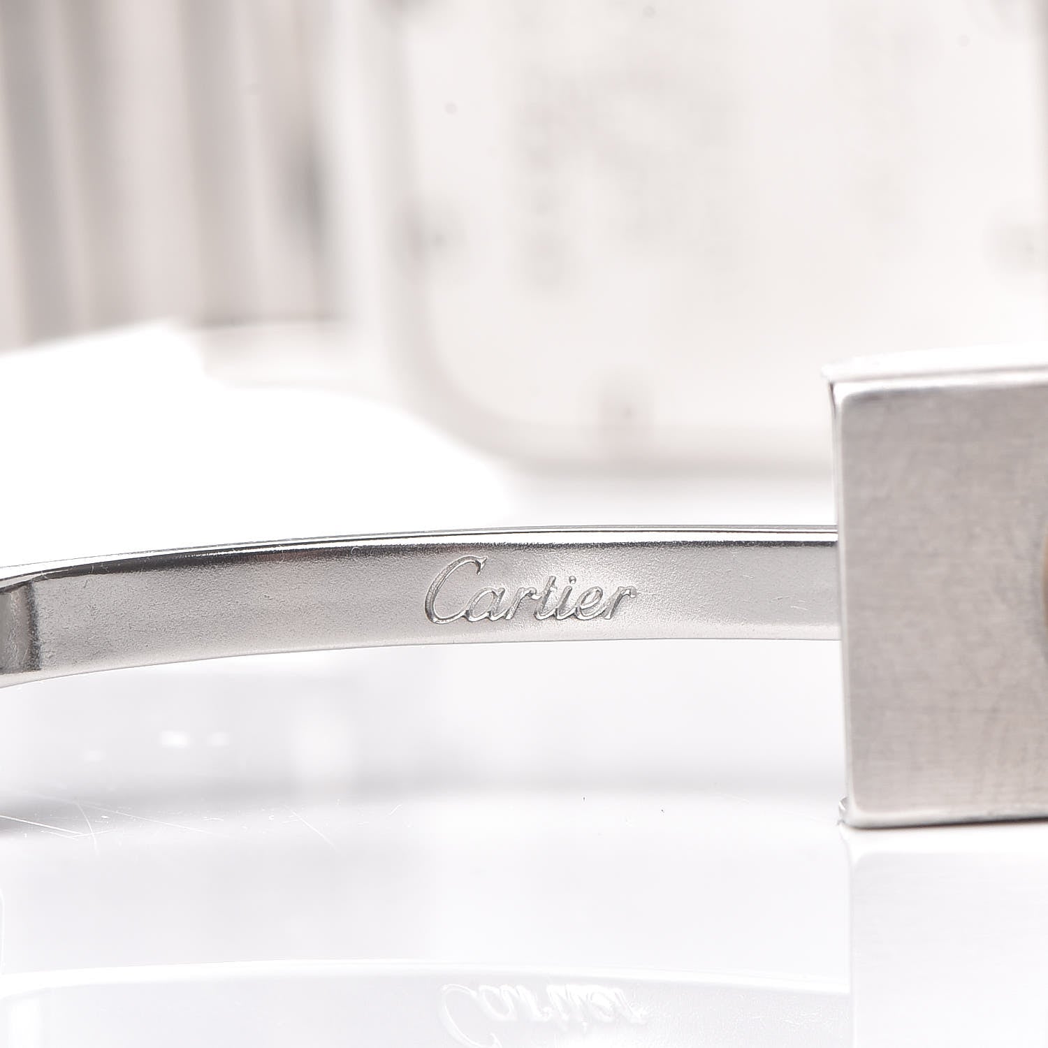 Cartier Stainless Steel 18K Yellow Gold 24mm Santos De Cartier Galbee Quartz Watch 7 of 8