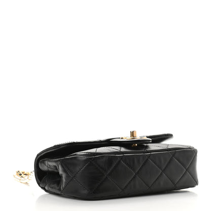 Chanel Calfskin Quilted Small Crystal Pearls Flap Bag Black 4 of 9