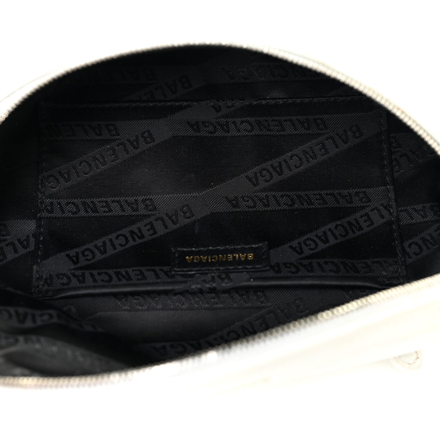 Shiny Goatskin Allover Logo Embossed XXS Souvenir Belt Bag White