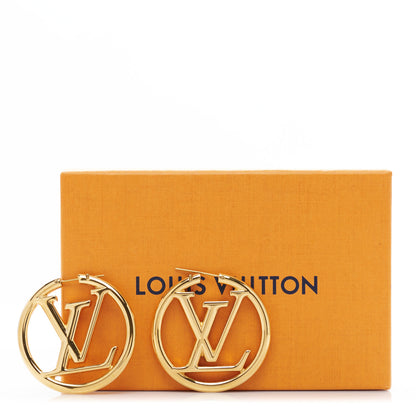 Louis Vuitton Metal Louise Hoop Earrings Gold 5 of 5
