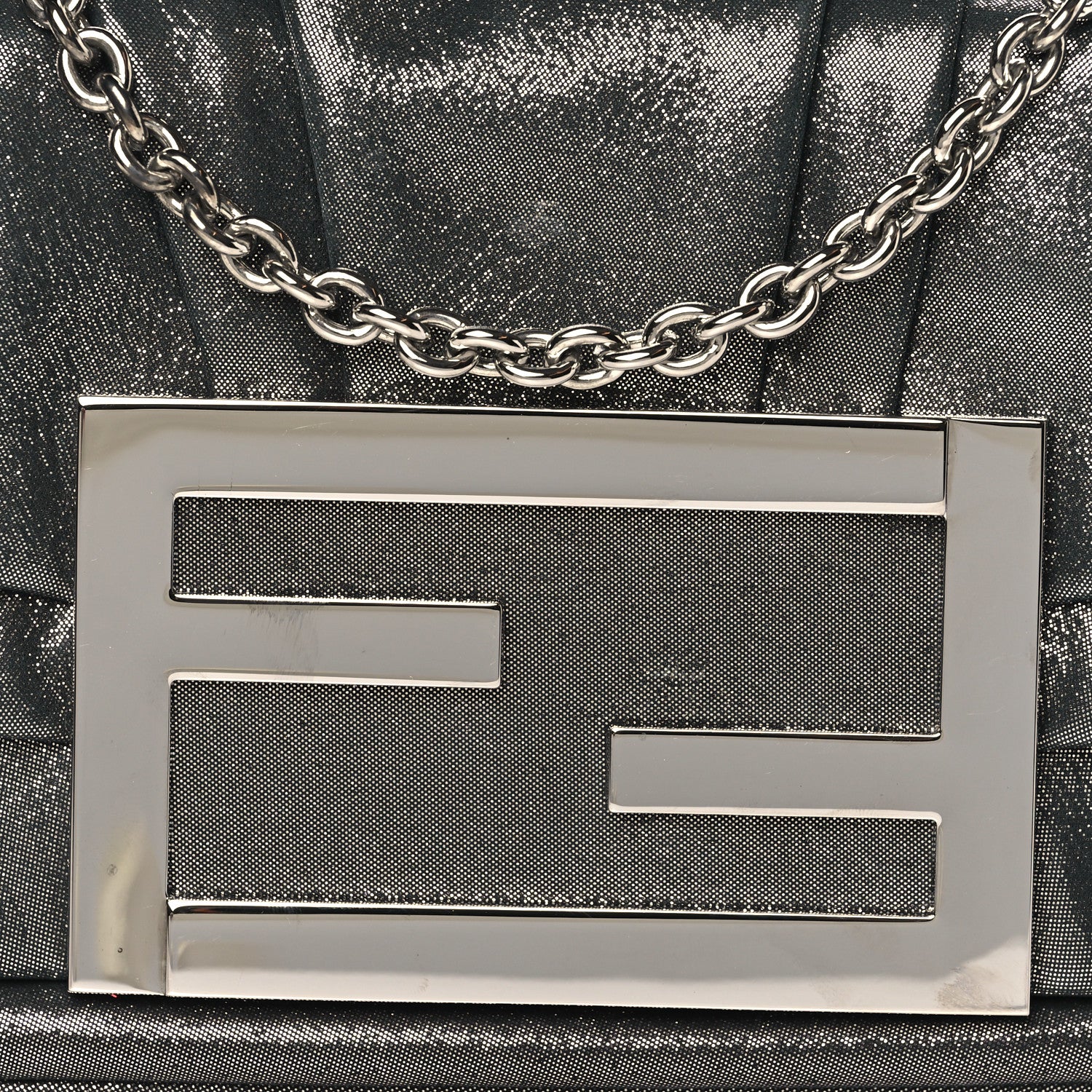 Fendi Metallic Calfskin Mia Pochette Silver 8 of 11