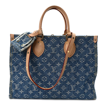 Louis Vuitton Monogram Denim Onthego MM Blue 1 of 11