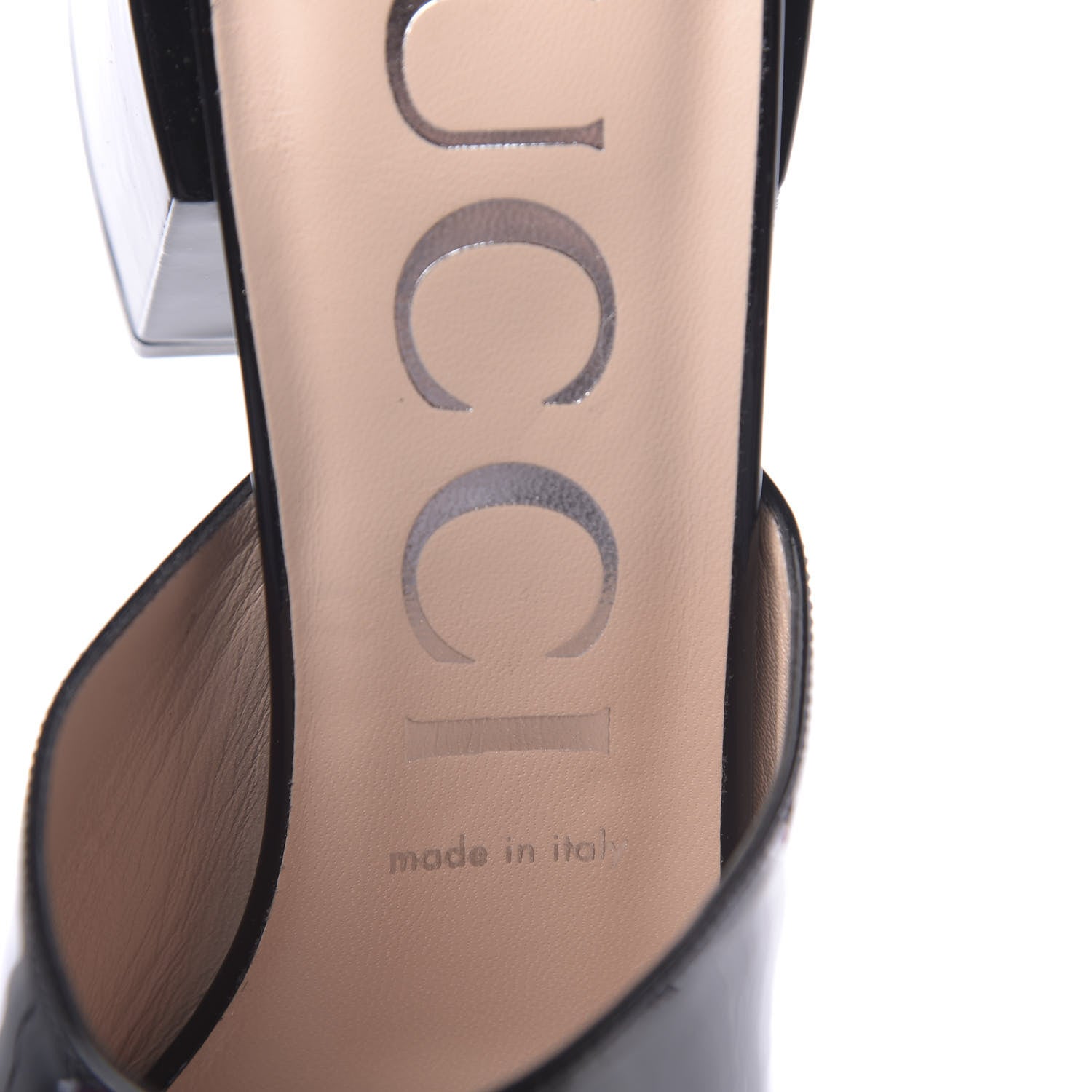 Gucci Patent Lexi Horsebit Mid-Heel Slide Sandals 40 Black 7 of 9
