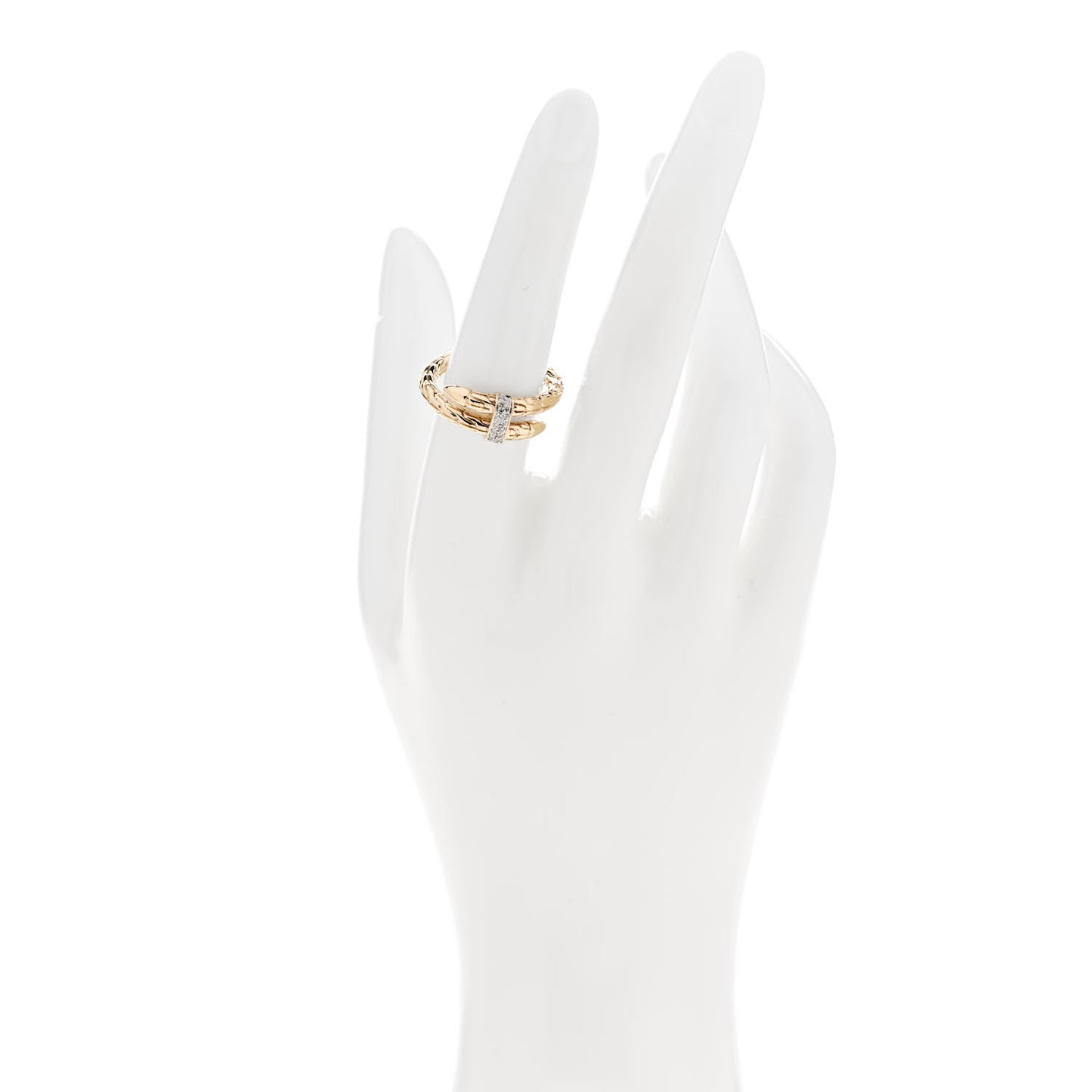 18K Yellow Gold Diamond Spear Ring 54 7