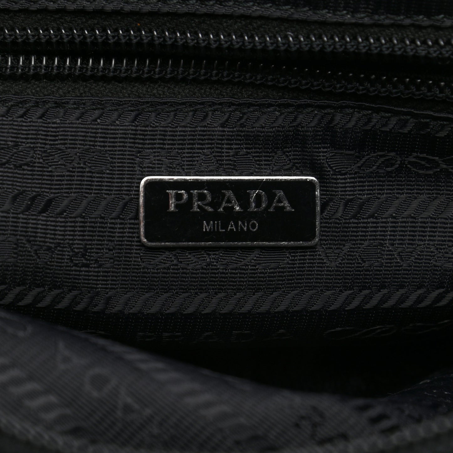 Tessuto Nylon Vela Saffiano Necessaire Wristlet Pouch Black
