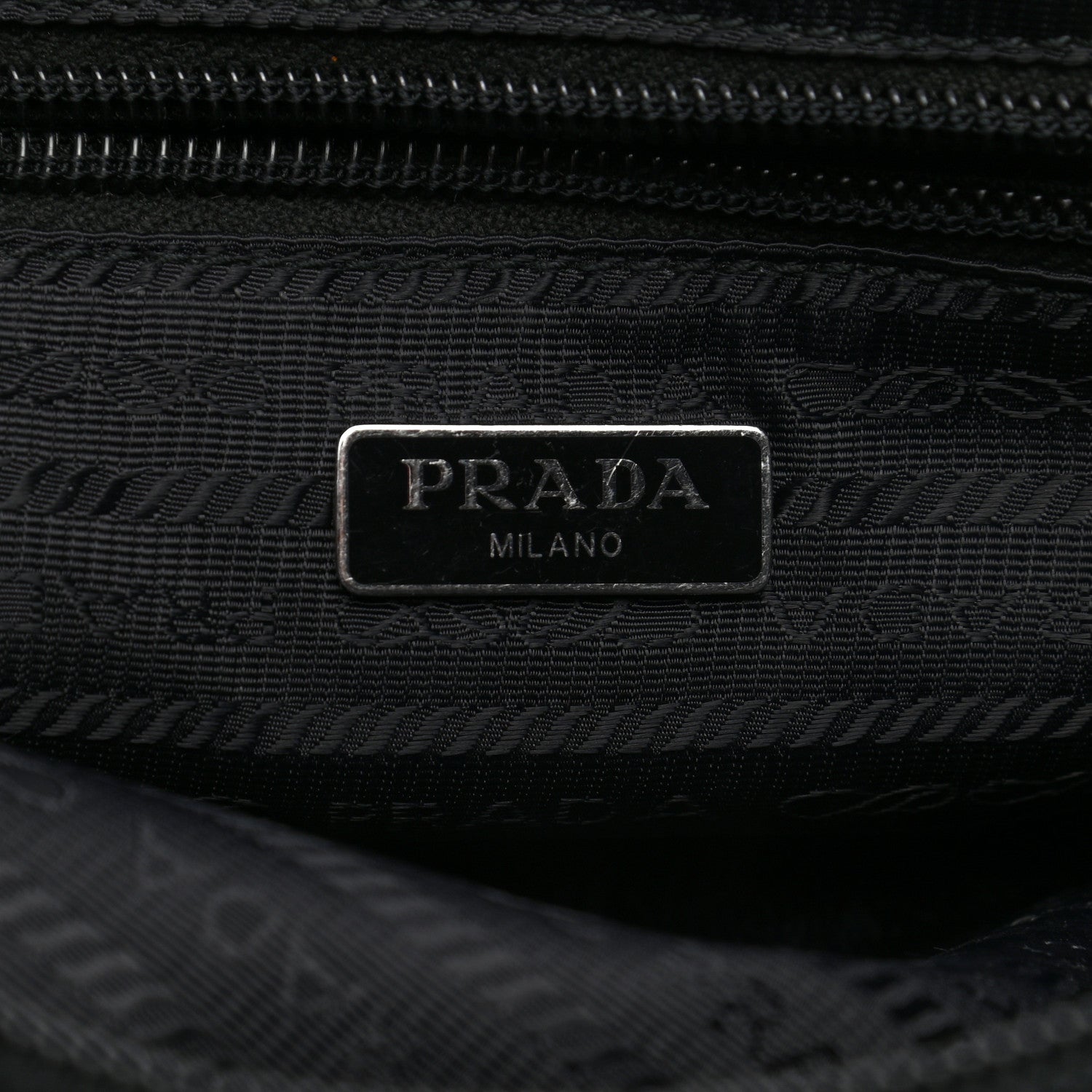 Prada Tessuto Nylon Vela Saffiano Necessaire Wristlet Pouch Black 6 of 9