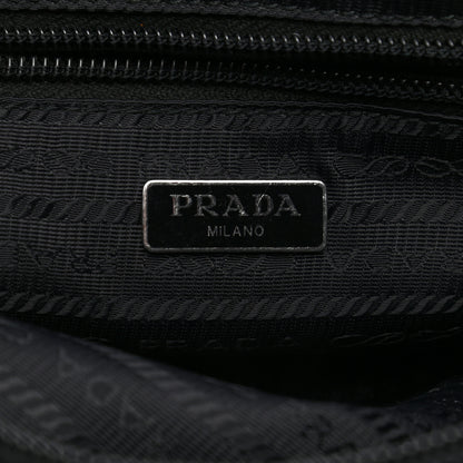 Prada Tessuto Nylon Vela Saffiano Necessaire Wristlet Pouch Black 6 of 9