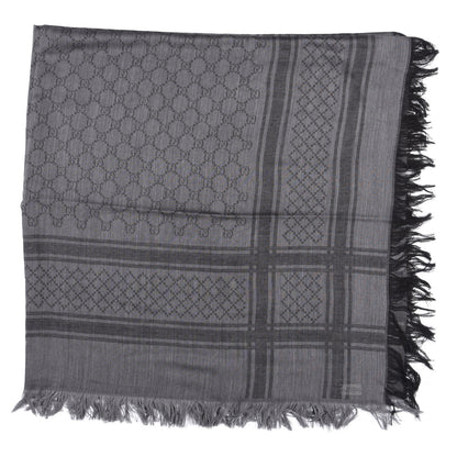 Gucci Wool Silk Diamante Monogram Shawl Black 2 of 6