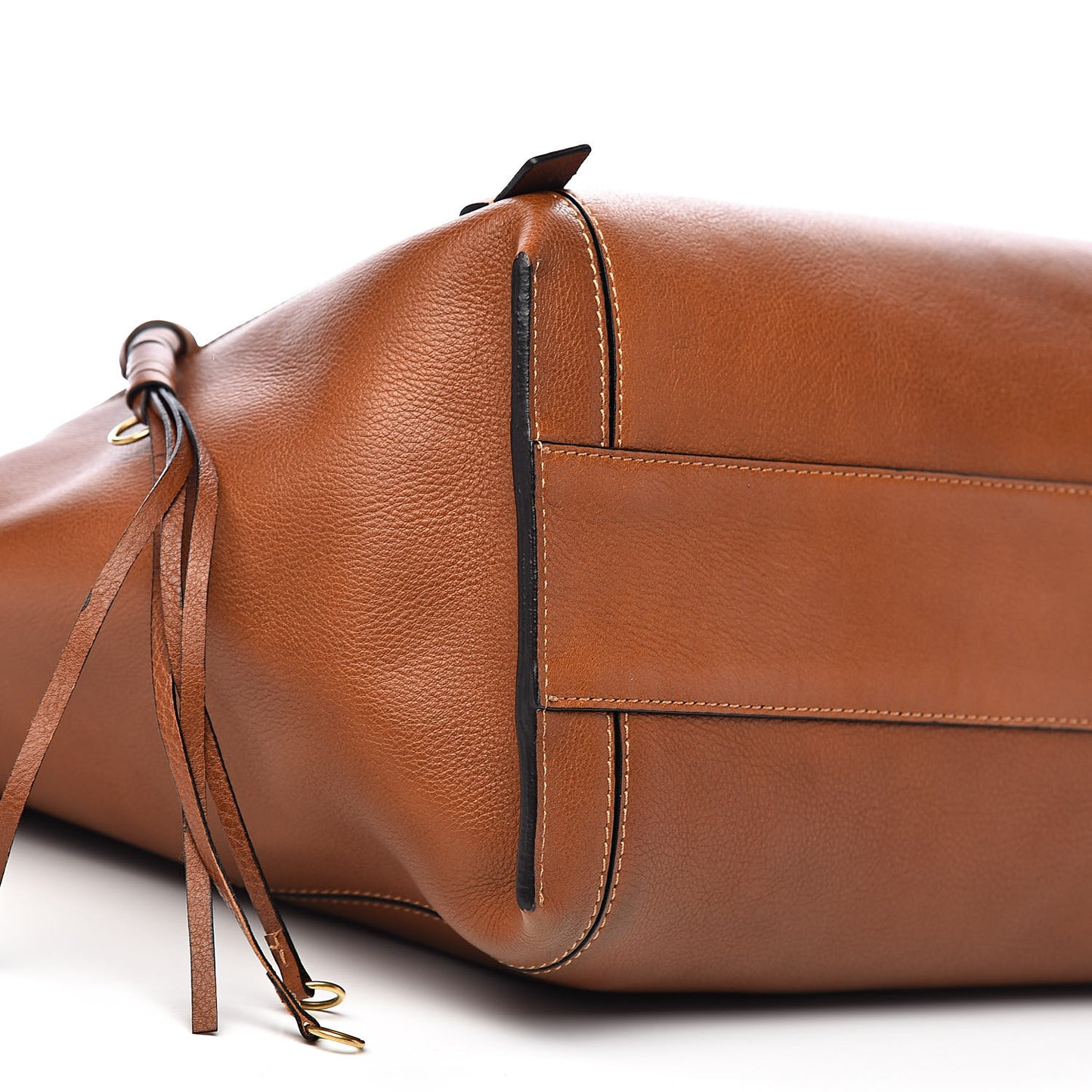 Smooth Calfskin Medium Milo Shopping Tote Caramel
