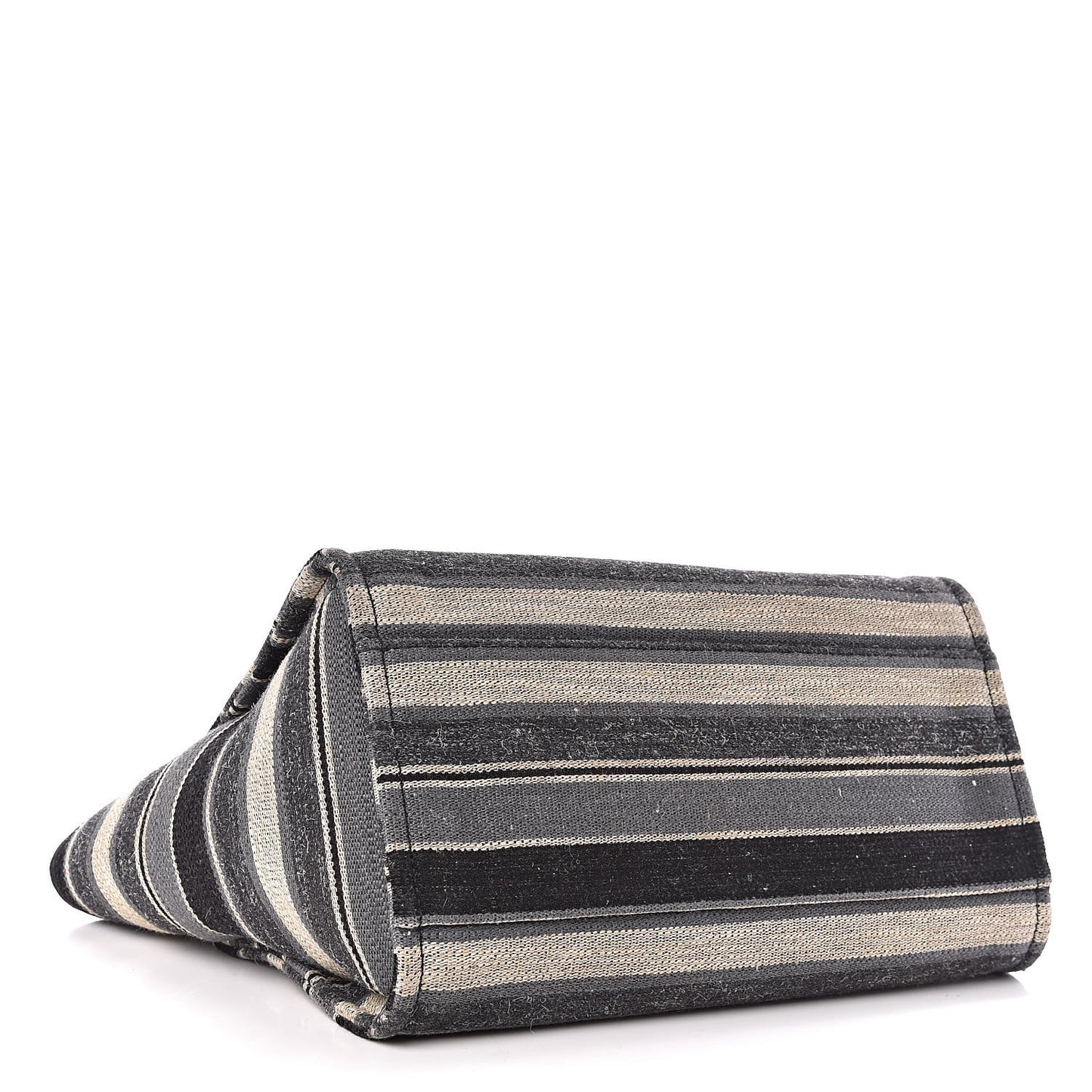 Striped Canvas Medium Deauville Tote Black