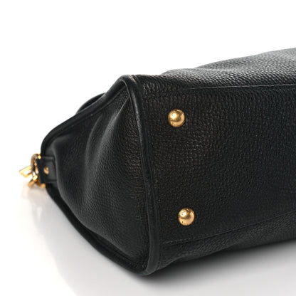 Prada Vitello Daino Shopping Satchel Black 7 of 8