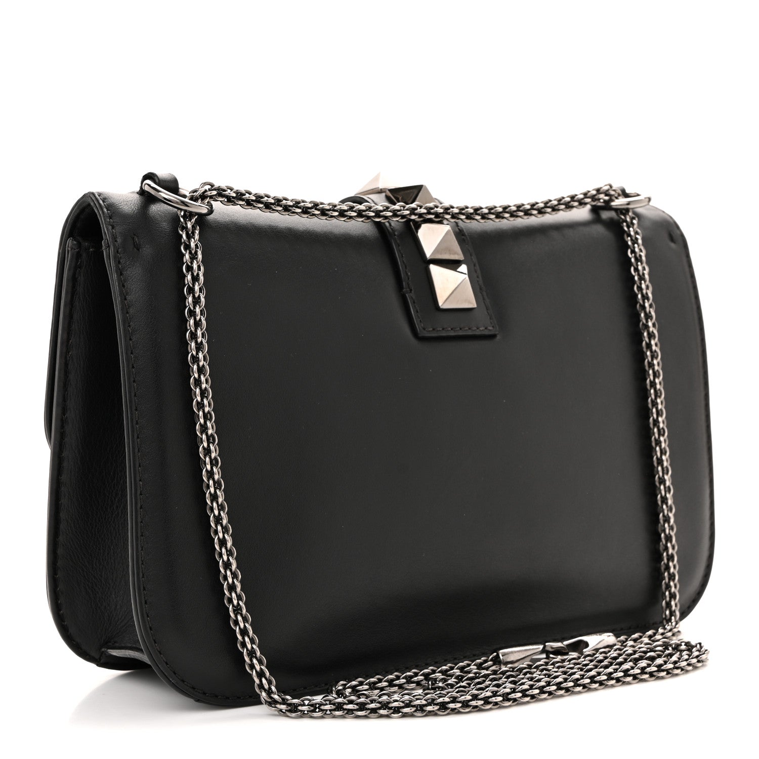 Valentino Garavani Vitello Medium Glam Lock Rockstud Flap Black 3 of 10