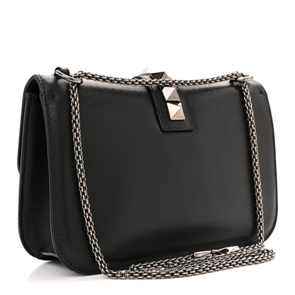 Valentino Garavani Vitello Medium Glam Lock Rockstud Flap Black 3 of 10