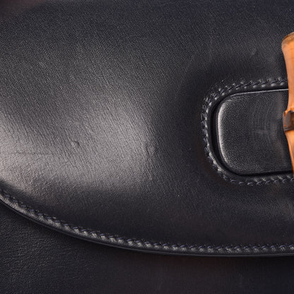 Gucci Calfskin Bamboo Top Handle Bag Navy 18 of 20