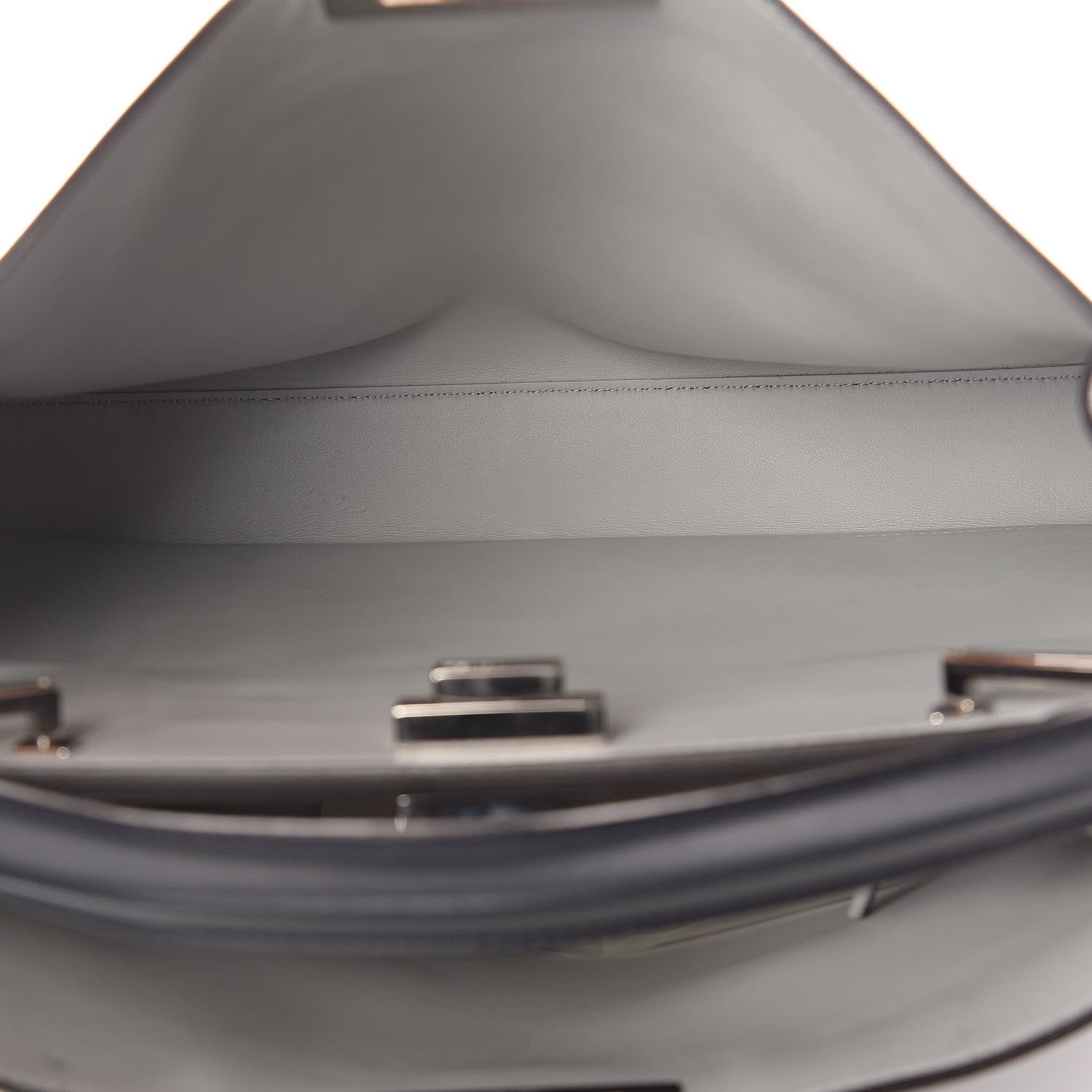 Fendi Vitello Tahiti Burro Large Peekaboo Iconic Essentially Satchel Blue Notte Grigio Perla 7 of 10