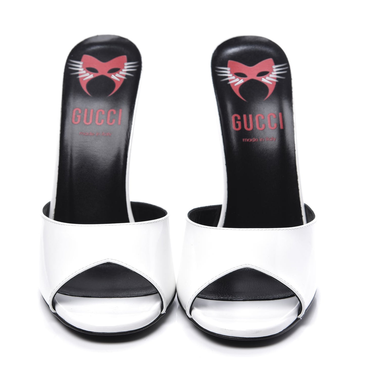 Polished Calfskin Scarlet High Heel Slide Sandals 39 Great White