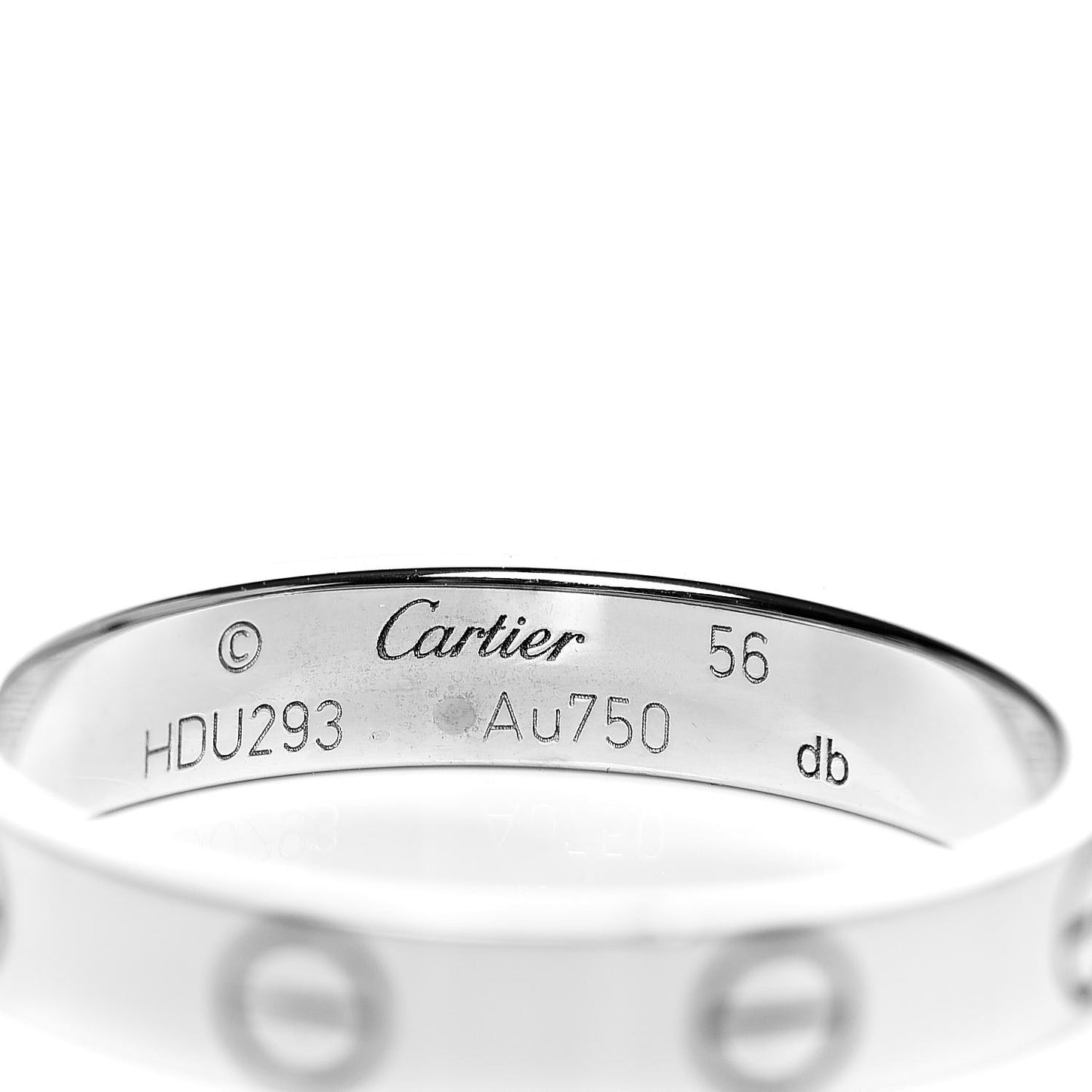 18K White Gold 3.5mm LOVE Wedding Band Ring 56 7.5