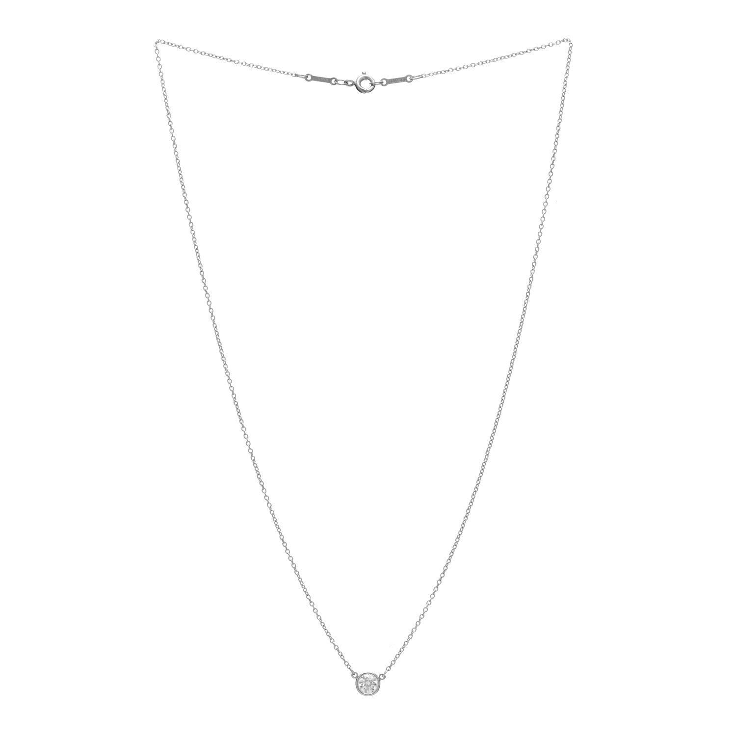 Tiffany Platinum Diamond .40ct Elsa Peretti Diamonds by the Yard Pendant Necklace 3 of 5