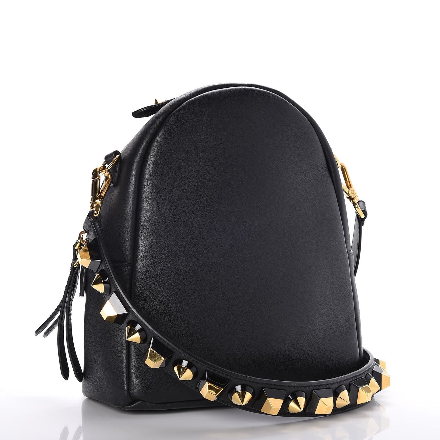 Vitello Dolce Studded Mini Backpack Black