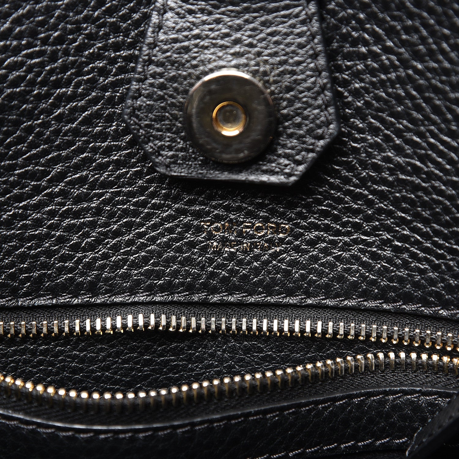 Tom Ford Grained Calfskin Sedgwick Medium Zipper Tote Black 5 of 11